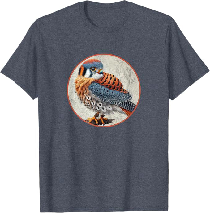 American Kestrel T-Shirt Retro Design by Bird.fan