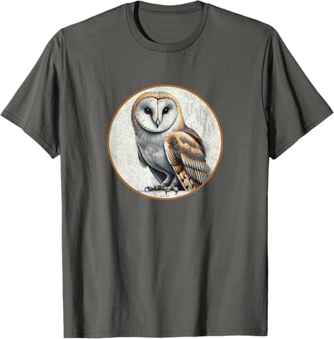 Barn Owl T-Shirt Retro Design by Bird.fan | Men's Birding Graphic Tee