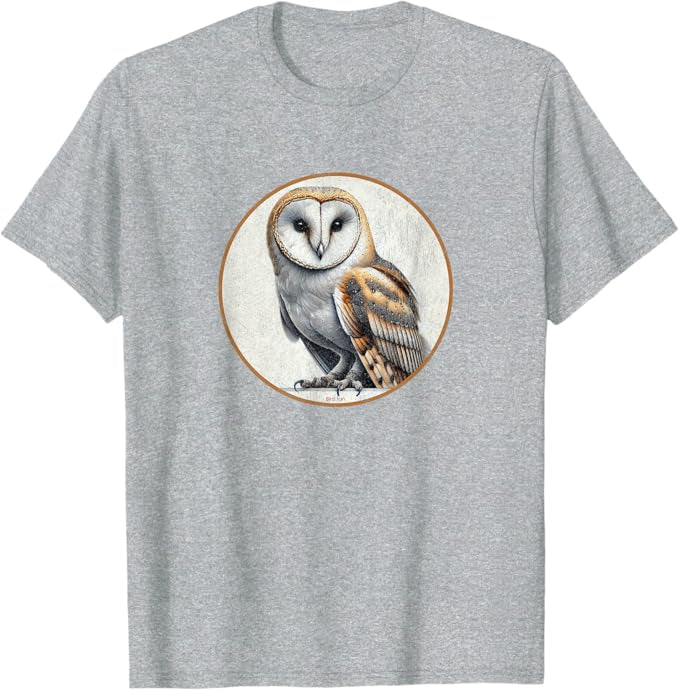 Barn Owl T-Shirt Retro Design by Bird.fan | Men's Birding Graphic Tee