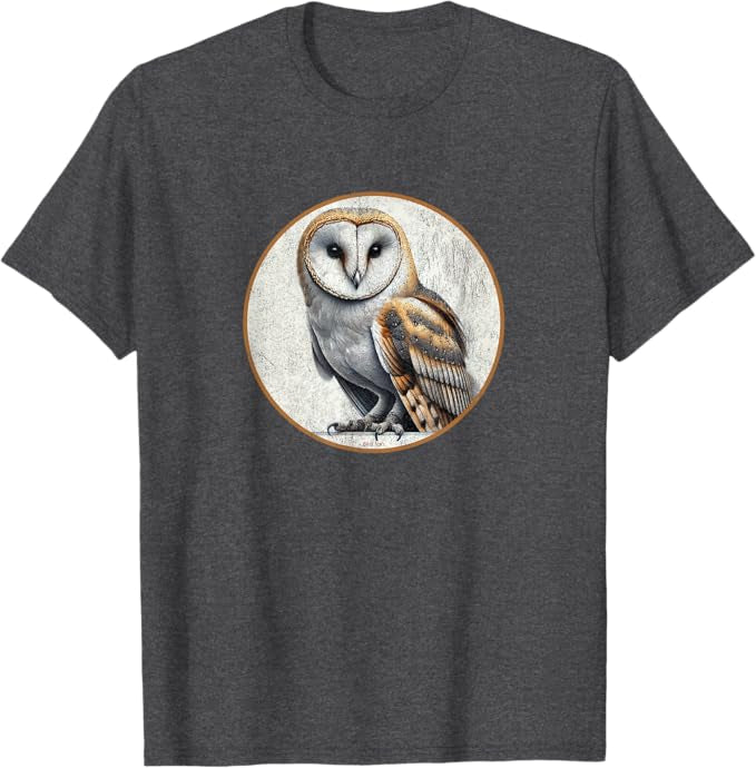 Barn Owl T-Shirt Retro Design by Bird.fan | Men's Birding Graphic Tee