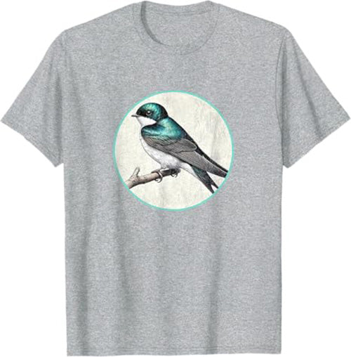 Tree Swallow T-Shirt Retro Design by Bird.fan