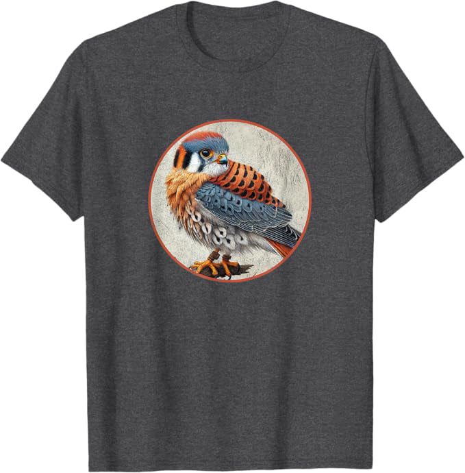 American Kestrel T-Shirt Retro Design by Bird.fan