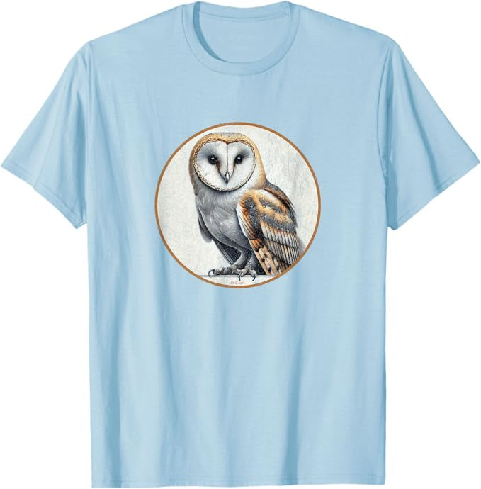 Barn Owl T-Shirt Retro Design by Bird.fan | Men's Birding Graphic Tee