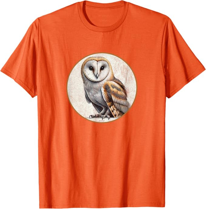 Barn Owl T-Shirt Retro Design by Bird.fan | Men's Birding Graphic Tee